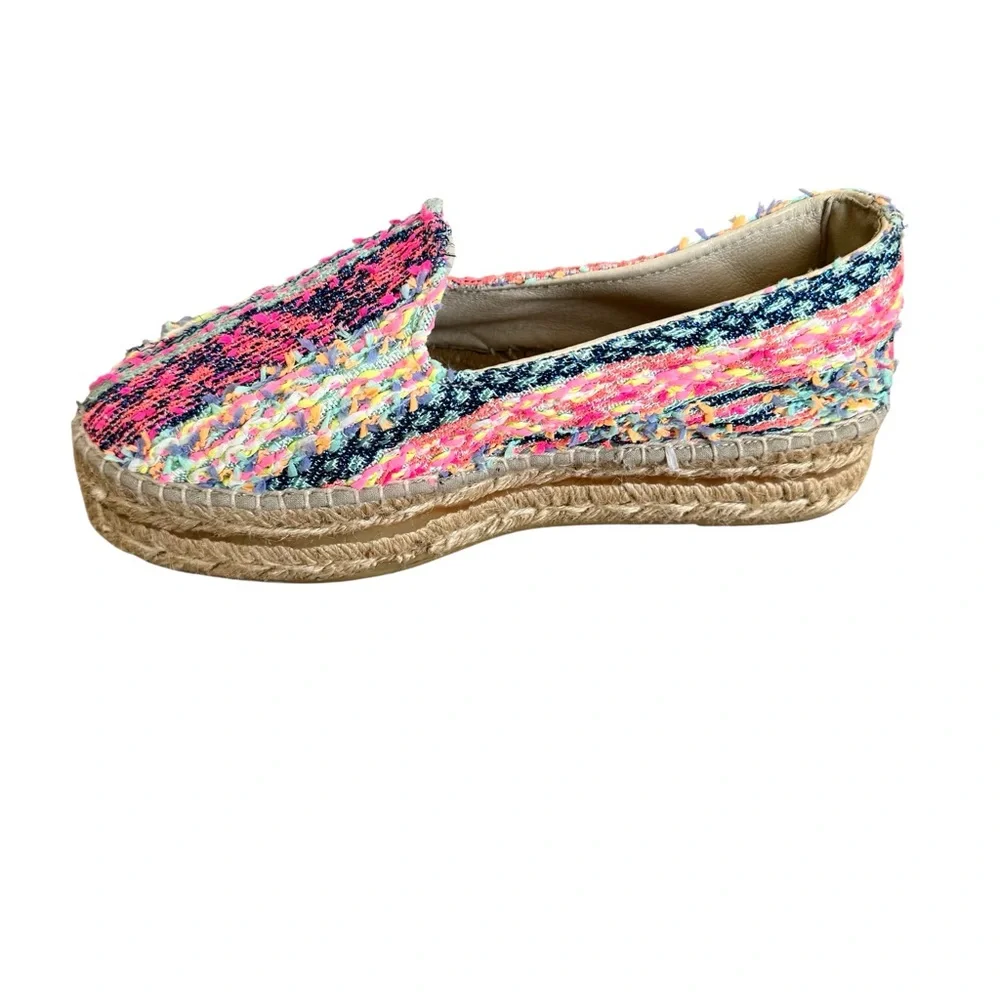 Manebi Platform Espadrilles Fluorescent Tweed
